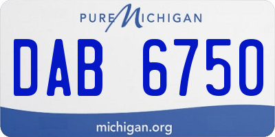 MI license plate DAB6750