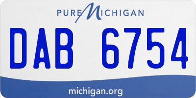 MI license plate DAB6754