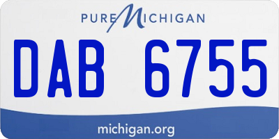 MI license plate DAB6755