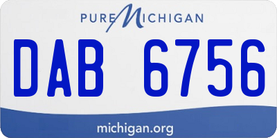 MI license plate DAB6756