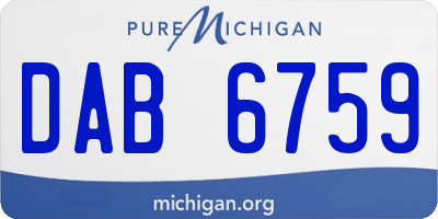MI license plate DAB6759