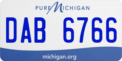 MI license plate DAB6766