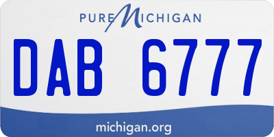 MI license plate DAB6777