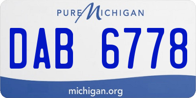 MI license plate DAB6778