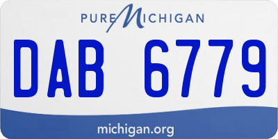 MI license plate DAB6779