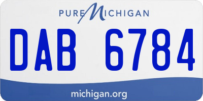 MI license plate DAB6784