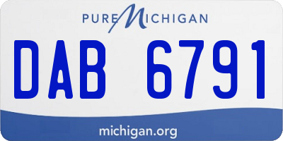 MI license plate DAB6791