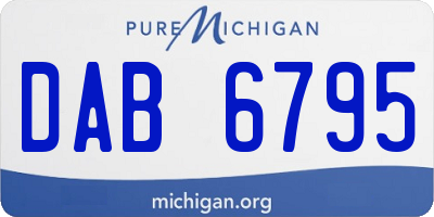MI license plate DAB6795