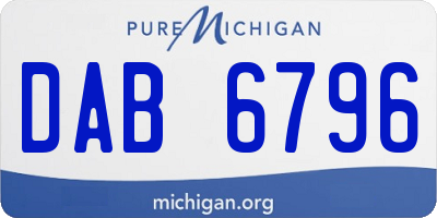 MI license plate DAB6796