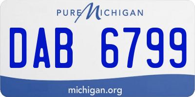 MI license plate DAB6799