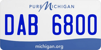 MI license plate DAB6800