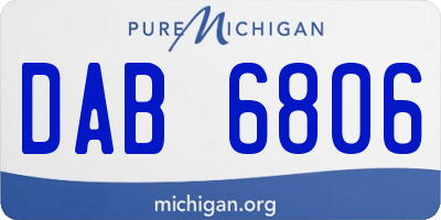 MI license plate DAB6806