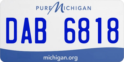 MI license plate DAB6818