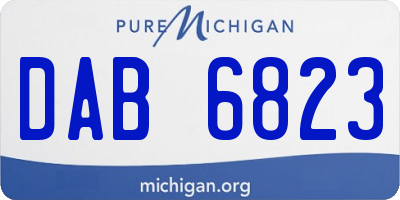 MI license plate DAB6823