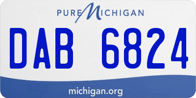 MI license plate DAB6824