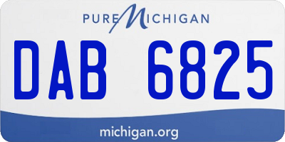 MI license plate DAB6825