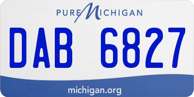 MI license plate DAB6827