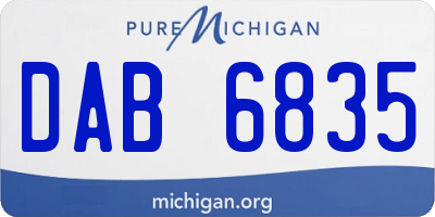 MI license plate DAB6835