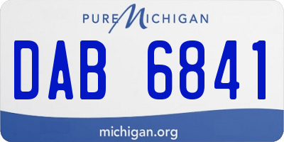 MI license plate DAB6841