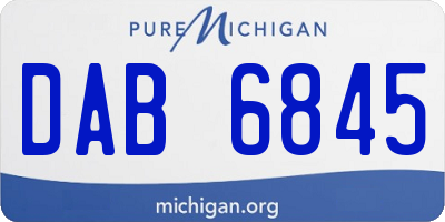 MI license plate DAB6845