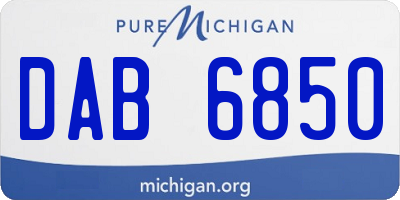 MI license plate DAB6850