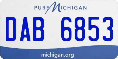 MI license plate DAB6853