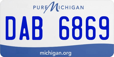 MI license plate DAB6869