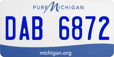 MI license plate DAB6872