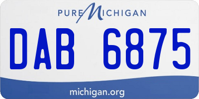 MI license plate DAB6875