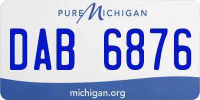 MI license plate DAB6876