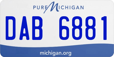 MI license plate DAB6881