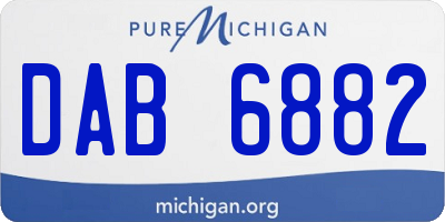 MI license plate DAB6882