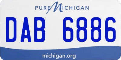 MI license plate DAB6886