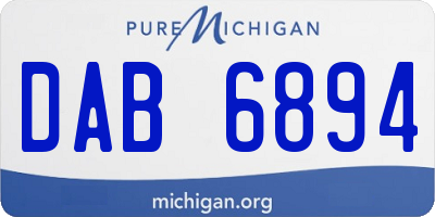MI license plate DAB6894
