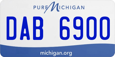 MI license plate DAB6900