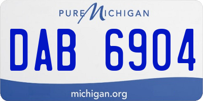 MI license plate DAB6904