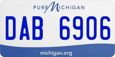 MI license plate DAB6906