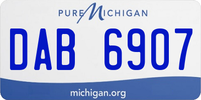 MI license plate DAB6907