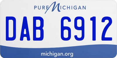 MI license plate DAB6912