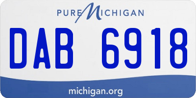 MI license plate DAB6918