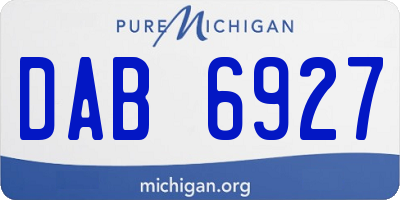 MI license plate DAB6927