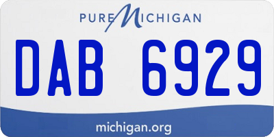 MI license plate DAB6929