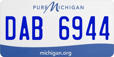 MI license plate DAB6944