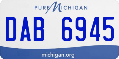 MI license plate DAB6945