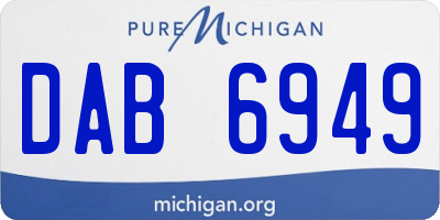 MI license plate DAB6949