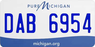 MI license plate DAB6954