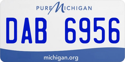 MI license plate DAB6956