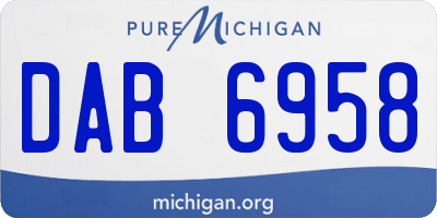 MI license plate DAB6958