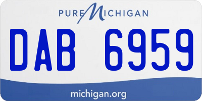 MI license plate DAB6959