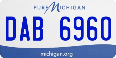 MI license plate DAB6960